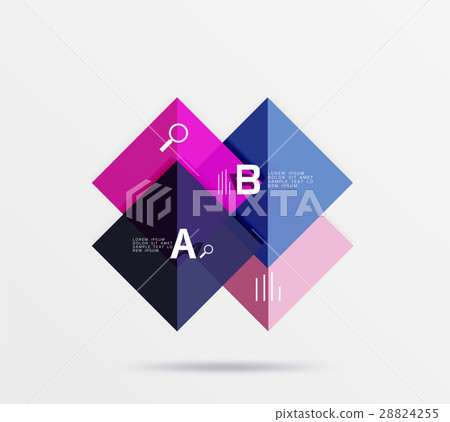 Modern flying square infographic 28824255