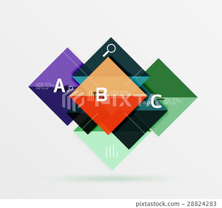 Modern flying square infographic Modern flying square infographic 28824283