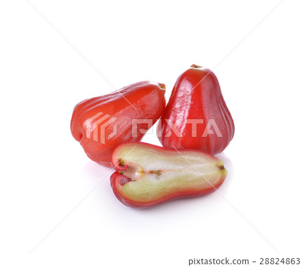 Rose apples or chomphu on white background. Rose apples or chomphu on white background. 28824863