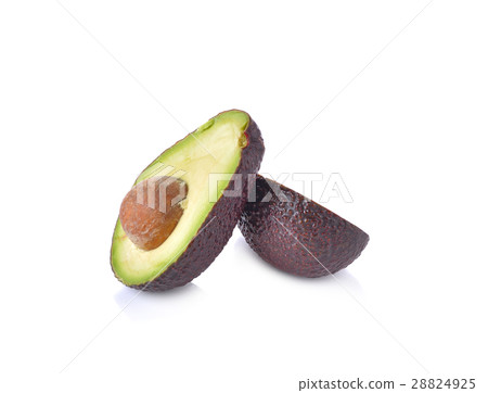Ripe avocado on white background 28824925