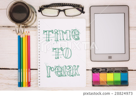 Coffee cup, notebook and ebook 28824973