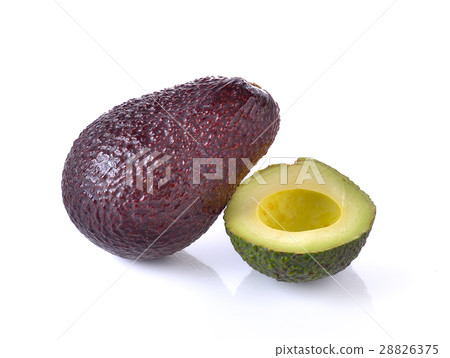Ripe avocado on white background 28826375
