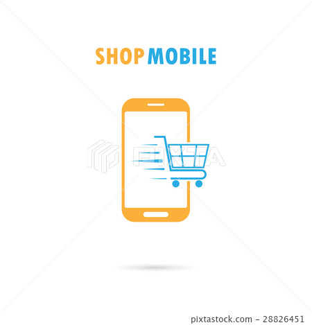 Mobile phone with online shopping application. 28826451