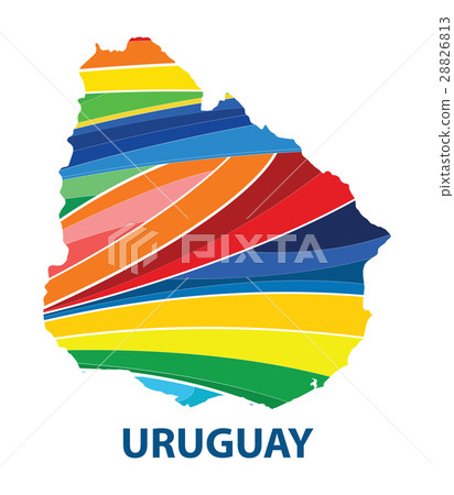 Colorful abstract Uruguay map vector 28826813