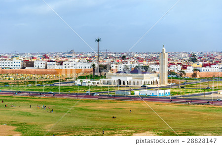 Mosque on the beach of Sale, Morocco 28828147
