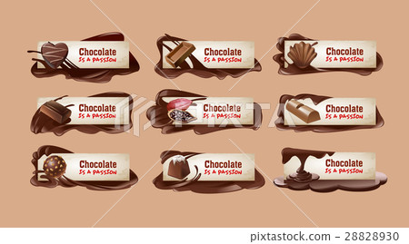 Set of chocolate banners.