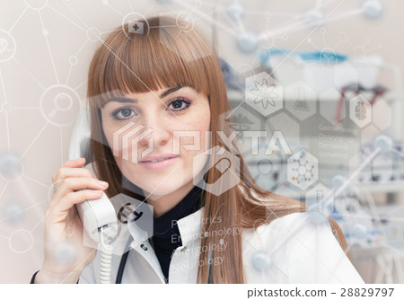 Medicine doctor and virtual computer interface Medicine doctor and virtual computer interface 28829797
