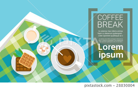 Coffee Cup Break Breakfast Drink Beverage Top View 28830804