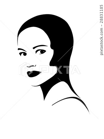 Beauty fashion woman makeup portrait black ink Beauty fashion woman makeup portrait black ink 28831185