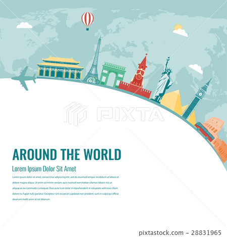 Travel composition with famous world landmarks 28831965