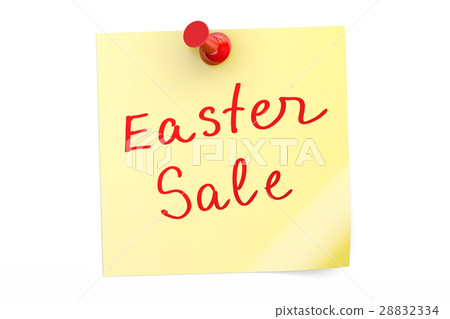 Easter Sale text on a sticky note, 3D rendering Easter Sale text on a sticky note, 3D rendering 28832334