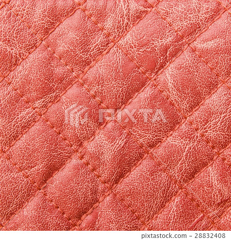 Red stitched leather texture background 28832408
