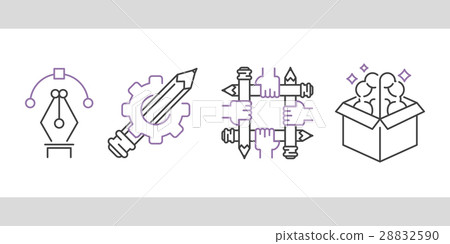 art icons set vector illustration design linear - Stock Illustration ...