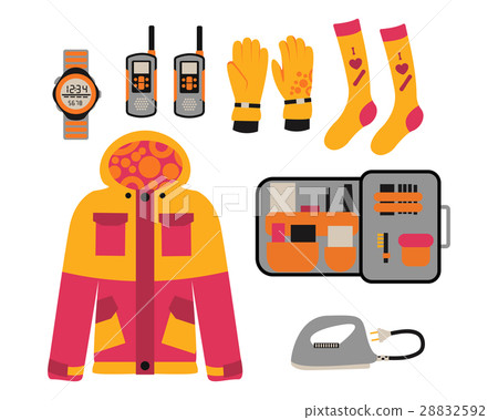 Snowboard sport clothes and tools elements Snowboard sport clothes and tools elements 28832592