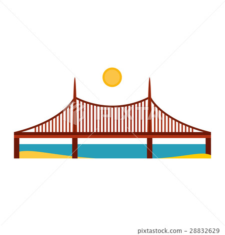 Modern bridge flat pictogram business architecture 28832629