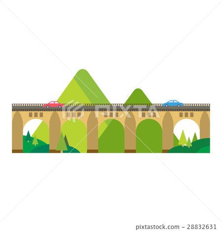 Modern bridge flat pictogram business architecture Modern bridge flat pictogram business architecture 28832631
