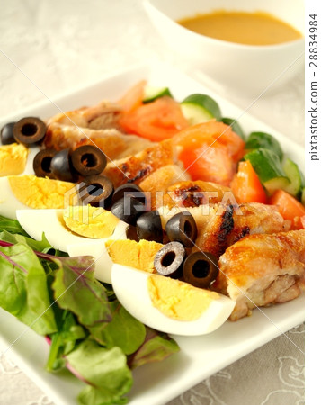 Cobb salad with sauce (vertical position) Cobb salad with sauce (vertical position) 28834984