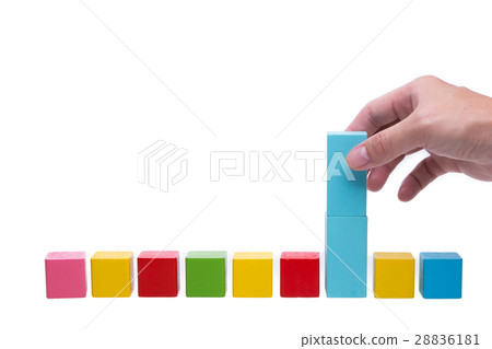 Sorted wooden toy Block 28836181