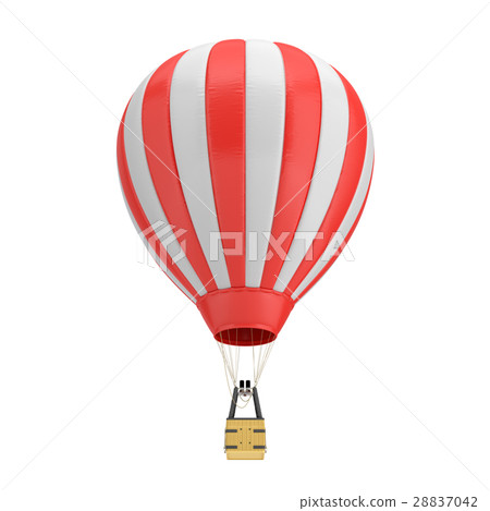 3d rendering of a red and white hot air balloon - Stock Illustration ...