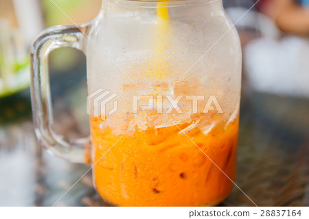 ice tea with milk in glass 28837164