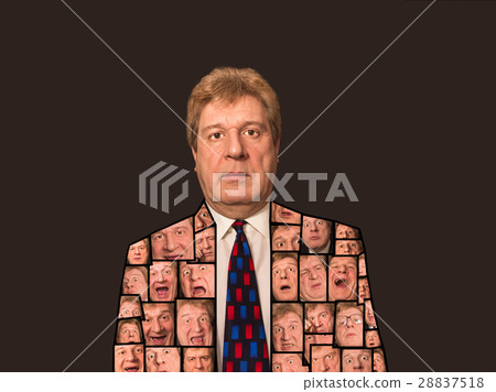 The collage from different male face expressions 28837518