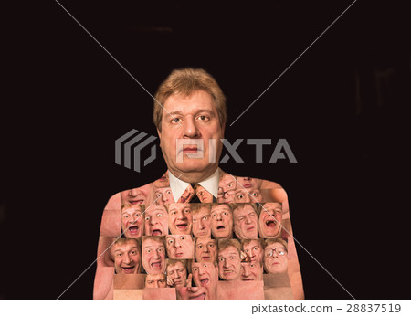 The collage from different male face expressions The collage from different male face expressions 28837519