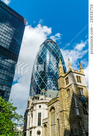 Gherkin tower and St. Andrew Undershaft 28838759