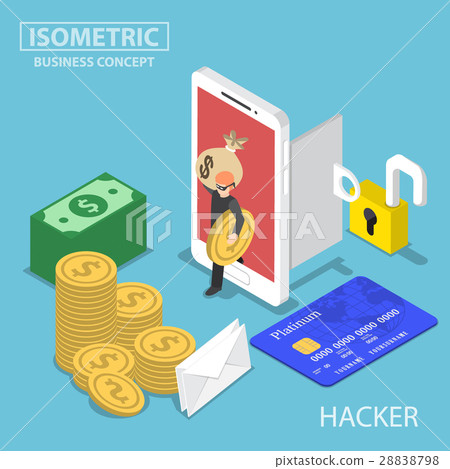 Hacker steal money and data from smartphone Hacker steal money and data from smartphone 28838798