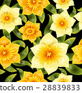 Seamless background with yellow daffodil narcissus 28839833