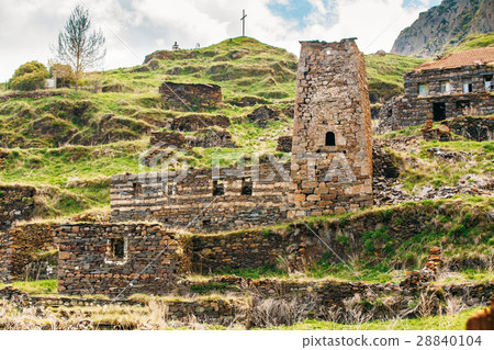 Old Stone Watchtower On Sky Background In Pansheti 28840104