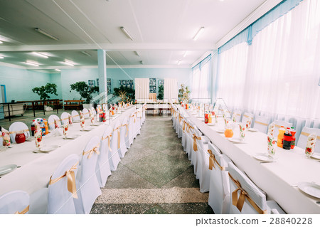 Decorative White Mantles And Colored Ribbons On Decorative White Mantles And Colored Ribbons On 28840228