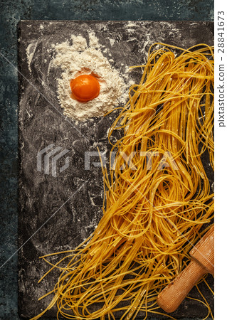 Fresh homemade pasta, spaghetti. Fresh homemade pasta, spaghetti. 28841673