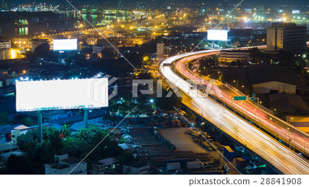 Night city highway road curved Night city highway road curved 28841908