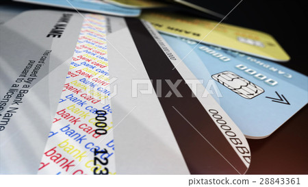 Credit card and magnetic strip. 28843361