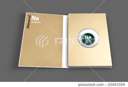 Mockup book of Sodium mineral. Illustration 28843384