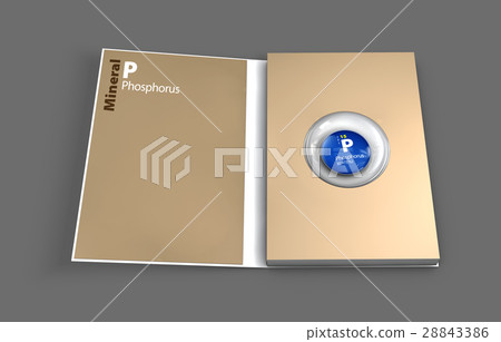 Mockup book of Phosphorus mineral. Illustration 28843386