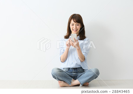 Woman using a smartphone Woman using a smartphone 28843465
