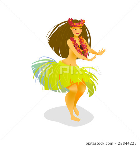 Illustration of a Hawaiian hula dancer woman Illustration of a Hawaiian hula dancer woman 28844225