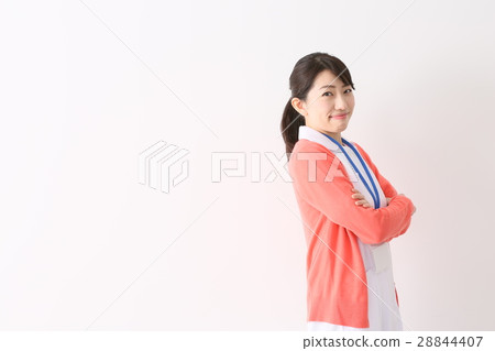 Medical image Young woman nurse in white dress Medical image Young woman nurse in white dress 28844407