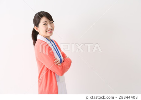 Medical image Young woman nurse in white dress Medical image Young woman nurse in white dress 28844408