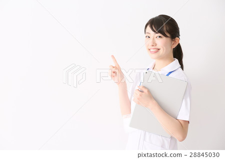醫療圖像白色禮服的少婦護士 醫療圖像白色禮服的少婦護士 28845030