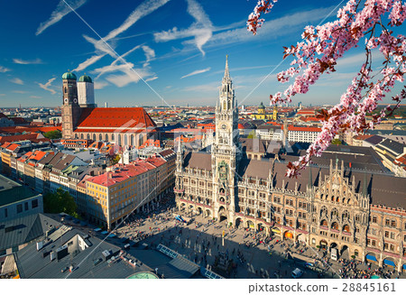 Aerial view of Munchen at spring 28845161