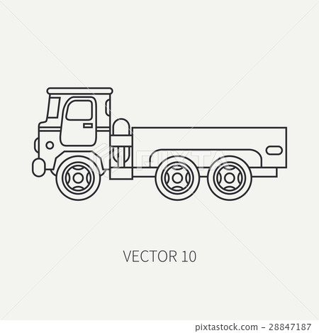 Line flat plain vector icon service staff open 28847187