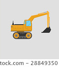Yellow excavator on white background 28849350