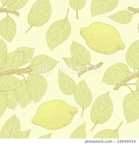 Seamless vector Pattern with Lemon Leaves - Stock Illustration ...