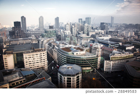 rooftop view over London on a foggy day 28849583