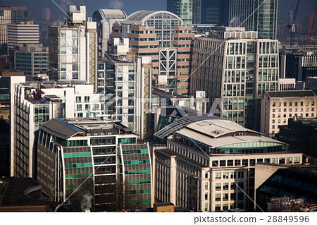 rooftop view over London on a foggy day rooftop view over London on a foggy day 28849596