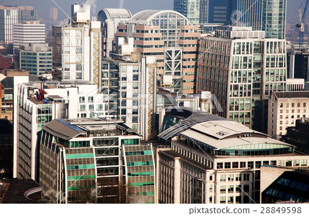 rooftop view over London on a foggy day rooftop view over London on a foggy day 28849598