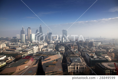 rooftop view over London on a foggy day rooftop view over London on a foggy day 28849599