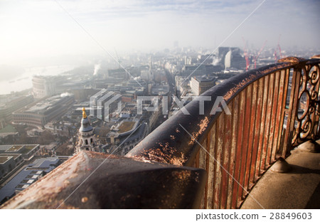 rooftop view over London on a foggy day 28849603